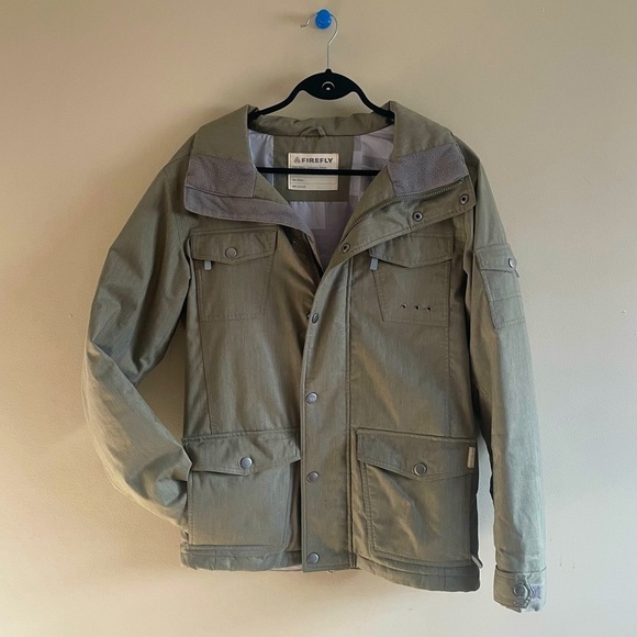 SNOWBOARD Firefly Zippered Button Down Utility Winter Jacket | Olive Gre… - Picture 3 of 8